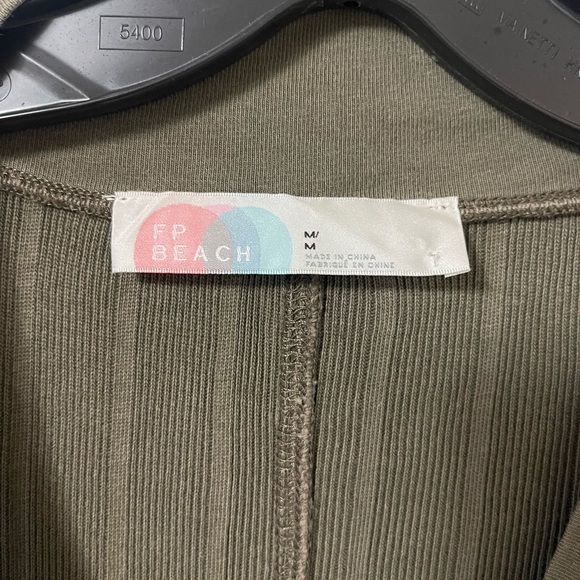 Free People Khaki Long Sleeve Ribbed Dress - Picture 2 of 2